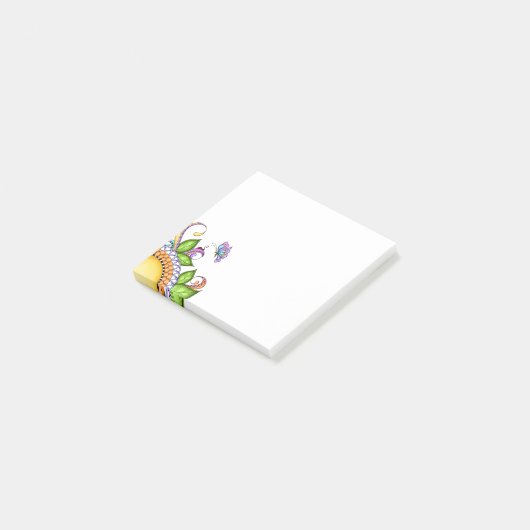 Ladybug en Butterfly Doodle Flower Post-it® Notes (Schuin)