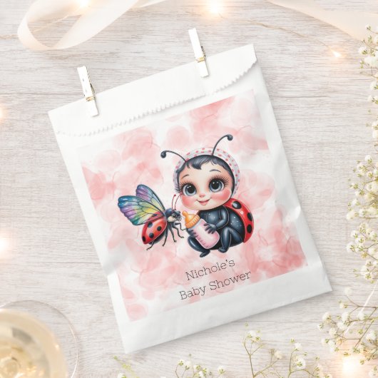 Ladybug en Butterfly Girl Baby shower Bedankzakje (Geknipt)