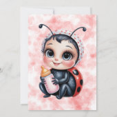 Ladybug en Butterfly Girl Baby shower Kaart (Achterkant)