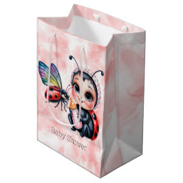 Ladybug en Butterfly Girl Baby shower Medium Cadeauzakje