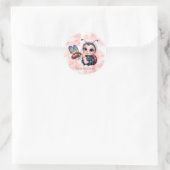 Ladybug en Butterfly Girl Baby shower Ronde Sticker (Tas)