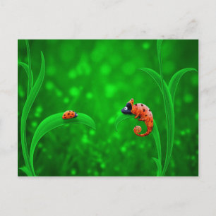 Ladybug en Chameleon Briefkaart