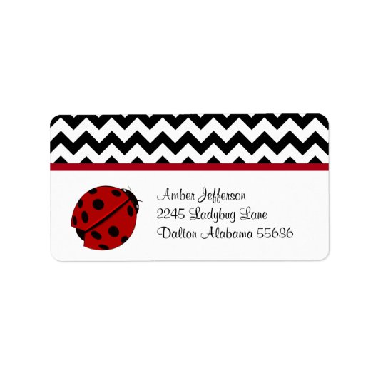 Ladybug en Chevron Pattern Adresetiketten Etiket (Voorkant)