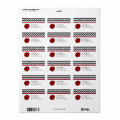 Ladybug en Chevron Pattern Adresetiketten Etiket (Full Sheet)