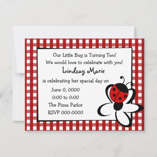 Ladybug en Daisy Kaart (Voorkant)