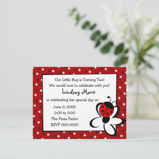 Ladybug en Daisy Kaart (Staand voorkant)