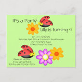 Ladybug en Flowers Briefkaart (Voorkant)