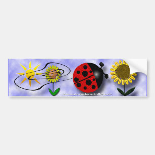Ladybug en Flowers Bumpersticker