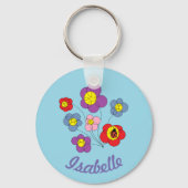 Ladybug- en Flowers-kunst op maat Sleutelhanger (Voorkant)