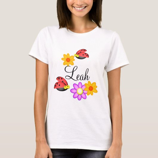 Ladybug en Flowers T-shirt (Voorkant)
