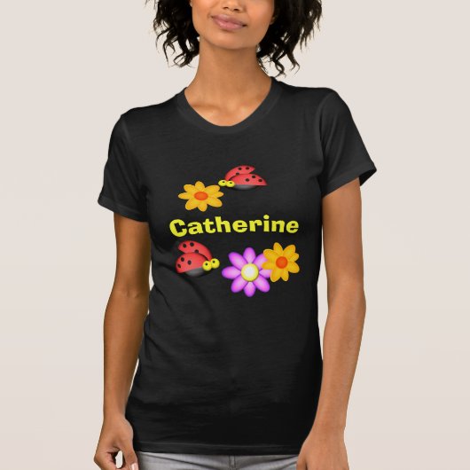 Ladybug en Flowers T-shirt (Voorkant)
