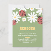 Ladybug en grieses vioolse verjaardag invit (Voorkant)