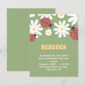 Ladybug en grieses vioolse verjaardag invit (Voorkant / Achterkant)