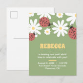 Ladybug en griezeligheid ter gelegenheid van de ge uitnodiging briefkaart (Voorkant / Achterkant)