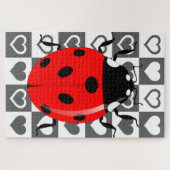 Ladybug en hart legpuzzel (Horizontaal)