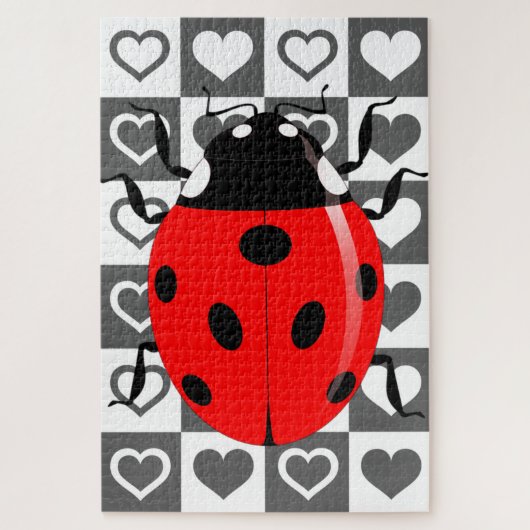 Ladybug en hart legpuzzel (Verticaal)