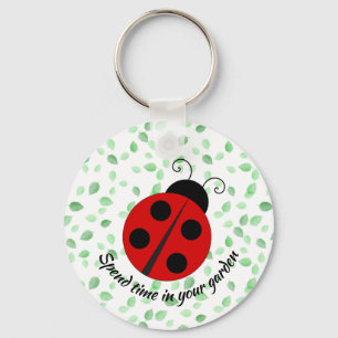 LadyBug en Leaves Design Sleutelhanger