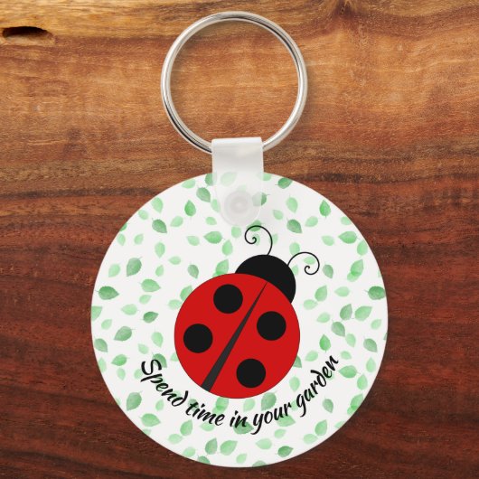 LadyBug en Leaves Design Sleutelhanger (Voorkant)