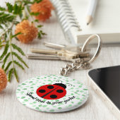 LadyBug en Leaves Design Sleutelhanger (Zijkant)