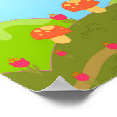 Ladybug en paddenstoelen poster (Hoek)