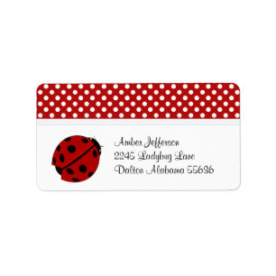 Ladybug en Polka-dot Adresetiketten Etiket