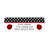Ladybug en Polka-dot Adresetiketten Etiket (Voorkant)