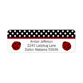 Ladybug en Polka-dot Adresetiketten Etiket