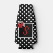 Ladybug en Polka Dots Bottle Cooler (Voorkant)