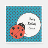 Ladybug en Polka Dots Personalized Servet (Voorkant)