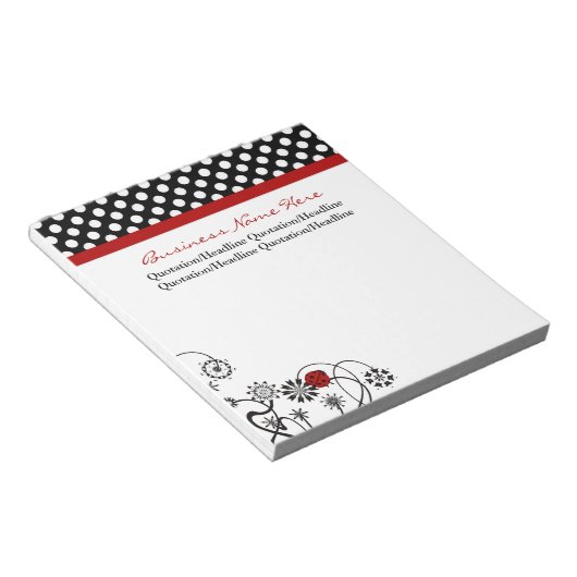 Ladybug- en pooldots notitieblok (Schuin)