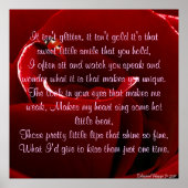 Ladybug en Roos met gedicht Poster (Voorkant)