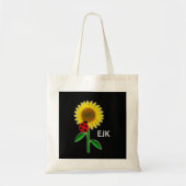 Ladybug en Sunflower Monogram Book Bag/Tas Tote Bag (Voorkant)