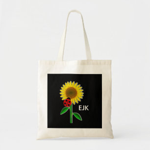 Ladybug en Sunflower Monogram Book Bag/Tas Tote Bag