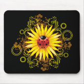 Ladybug en Sunflower Mousepad Muismat (Voorkant)
