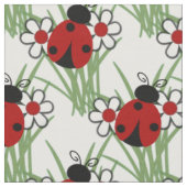Ladybug en Twee Daisies Stof (Close Up)