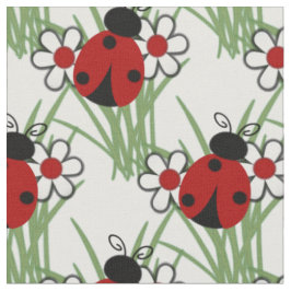 Ladybug en Twee Daisies Stof
