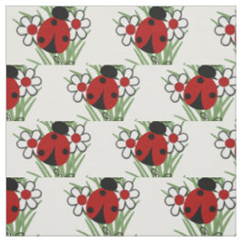 Ladybug en Twee Daisies Stof