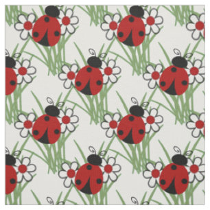 Ladybug en Twee Daisies Stof