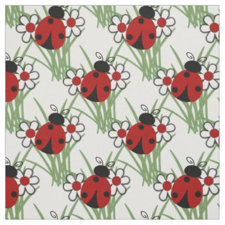Ladybug en Twee Daisies Stof