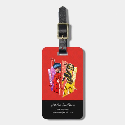 Ladybug en Vesperia Graphic Bagagelabel (Voorkant verticaal)