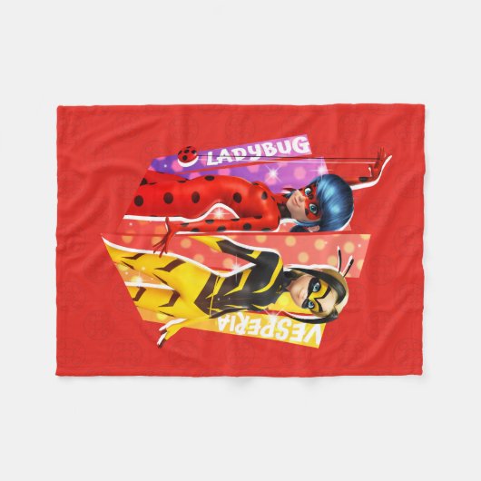 Ladybug en Vesperia Graphic Fleece Deken (Voorkant (Horizontaal))