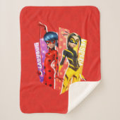 Ladybug en Vesperia Graphic Sherpa Deken (Voorkant)