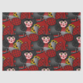 Ladybug en zonnebloemen-diagonaal-rood tissuepapier (Voorkant)