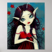 Ladybug Fairy Big Eye Art Poster Print (Voorkant)