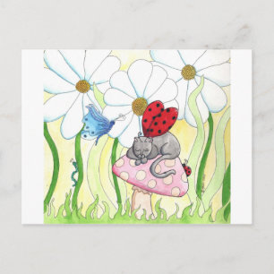 Ladybug Fairy Cat Briefkaart