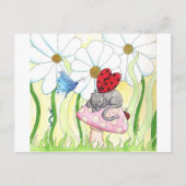 Ladybug Fairy Cat Briefkaart (Voorkant)