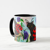 Ladybug Fairy Cat Fantasy Art Mok (Voorkant links)