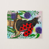 Ladybug Fairy Cat Fantasy Art Puzzle Legpuzzel (Horizontaal)