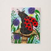 Ladybug Fairy Cat Fantasy Art Puzzle Legpuzzel (Verticaal)