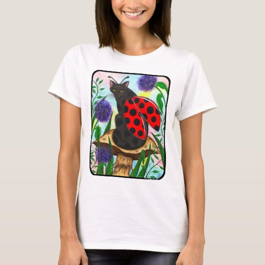 Ladybug Fairy Cat Fantasy Art Shirt (Voorkant)